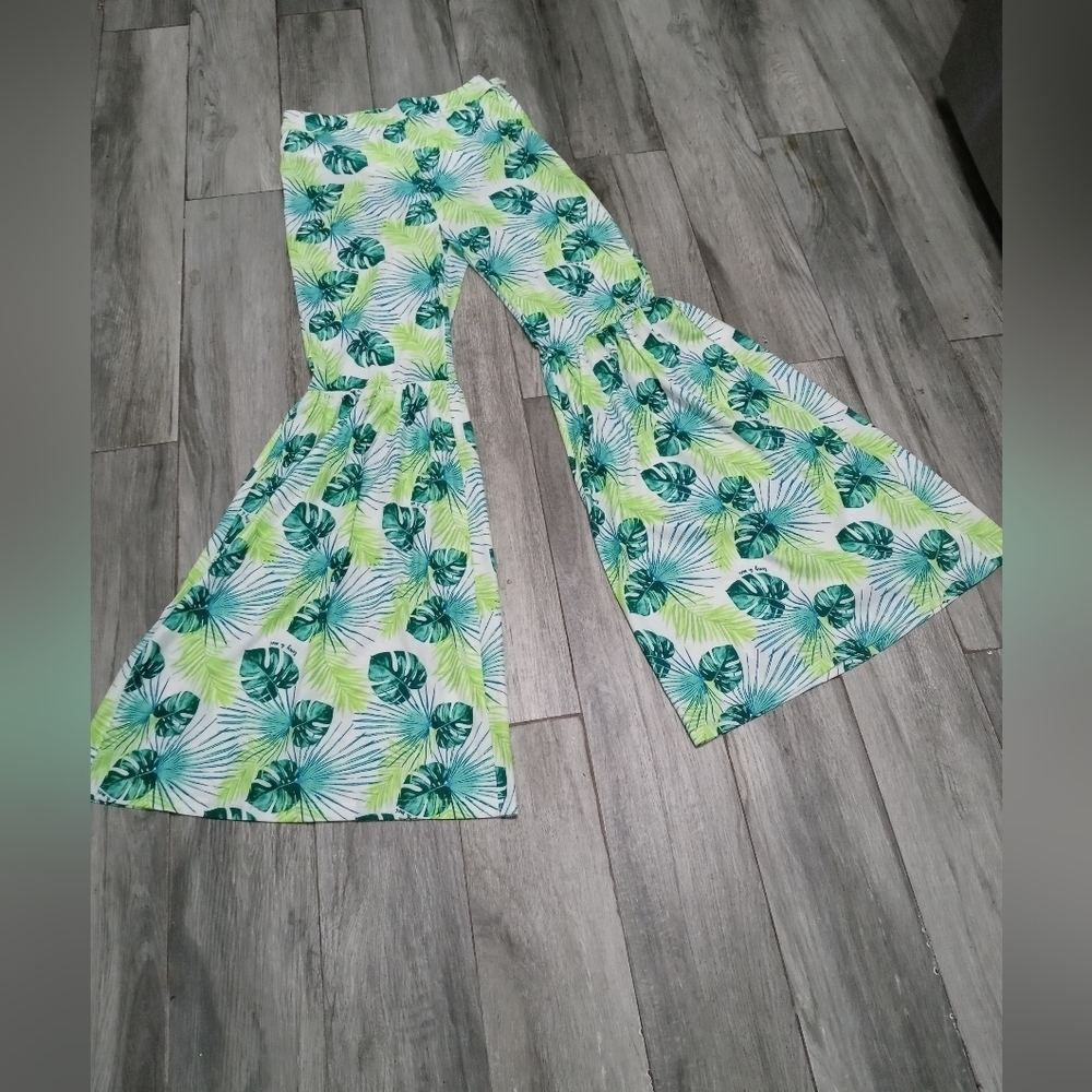 BANJUL X TONY & MEI HAWAIIAN High Rise  LIGHTWEIGHT BELL BOTTOM BEACH  PANTS
